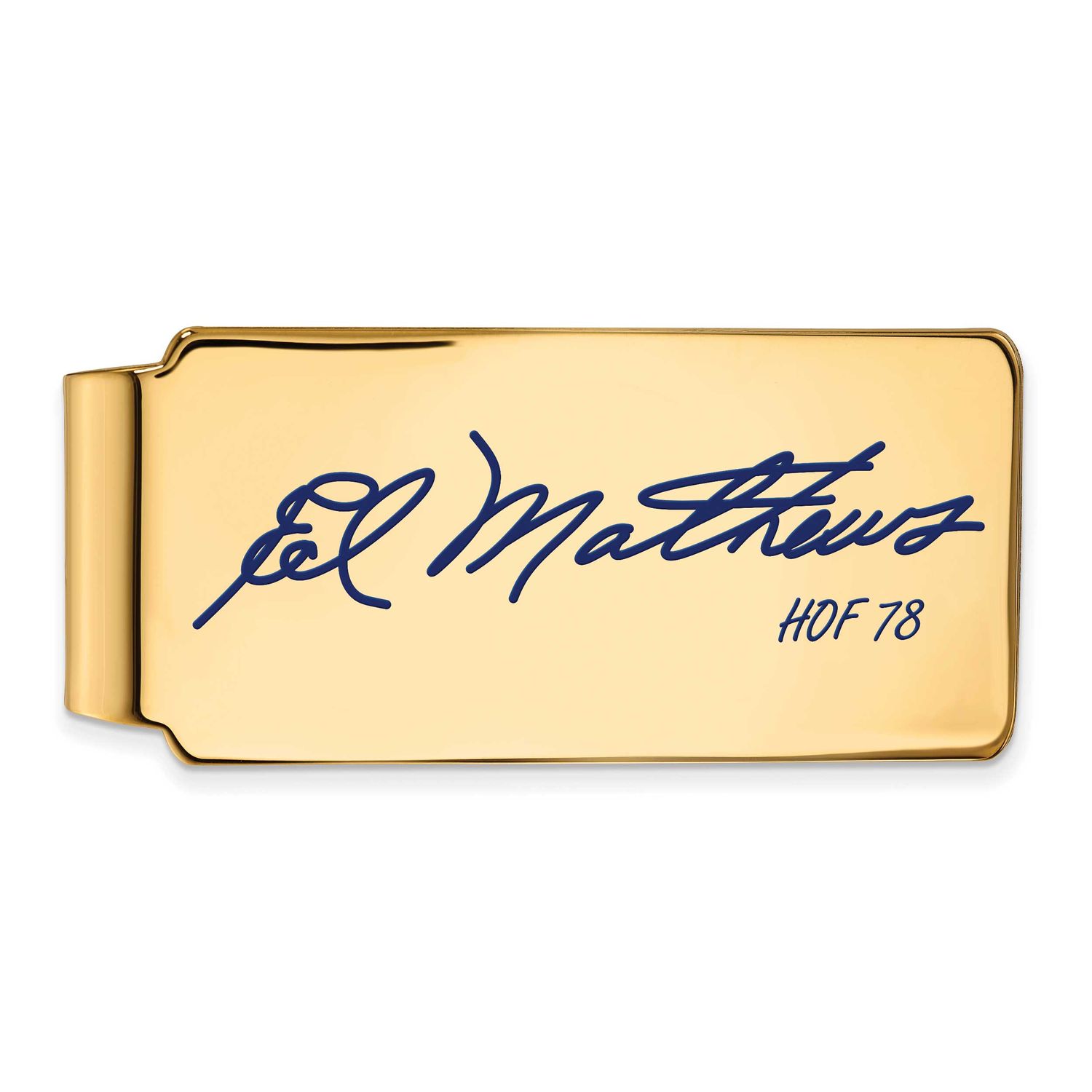 Eddie Mathews Hall of Fame Signature Epoxy Money Clip Gold-plated Sterling Silver GPHF04EM78, UPC: