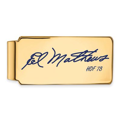 Eddie Mathews Hall of Fame Signature Epoxy Money Clip Gold-plated Sterling Silver GPHF04EM78, UPC: