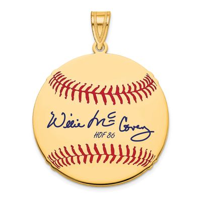 Willie Mccovey Hall of Fame Signature Medium Epoxy Baseball Pendant 10k Gold 1YHF10WM86, UPC: