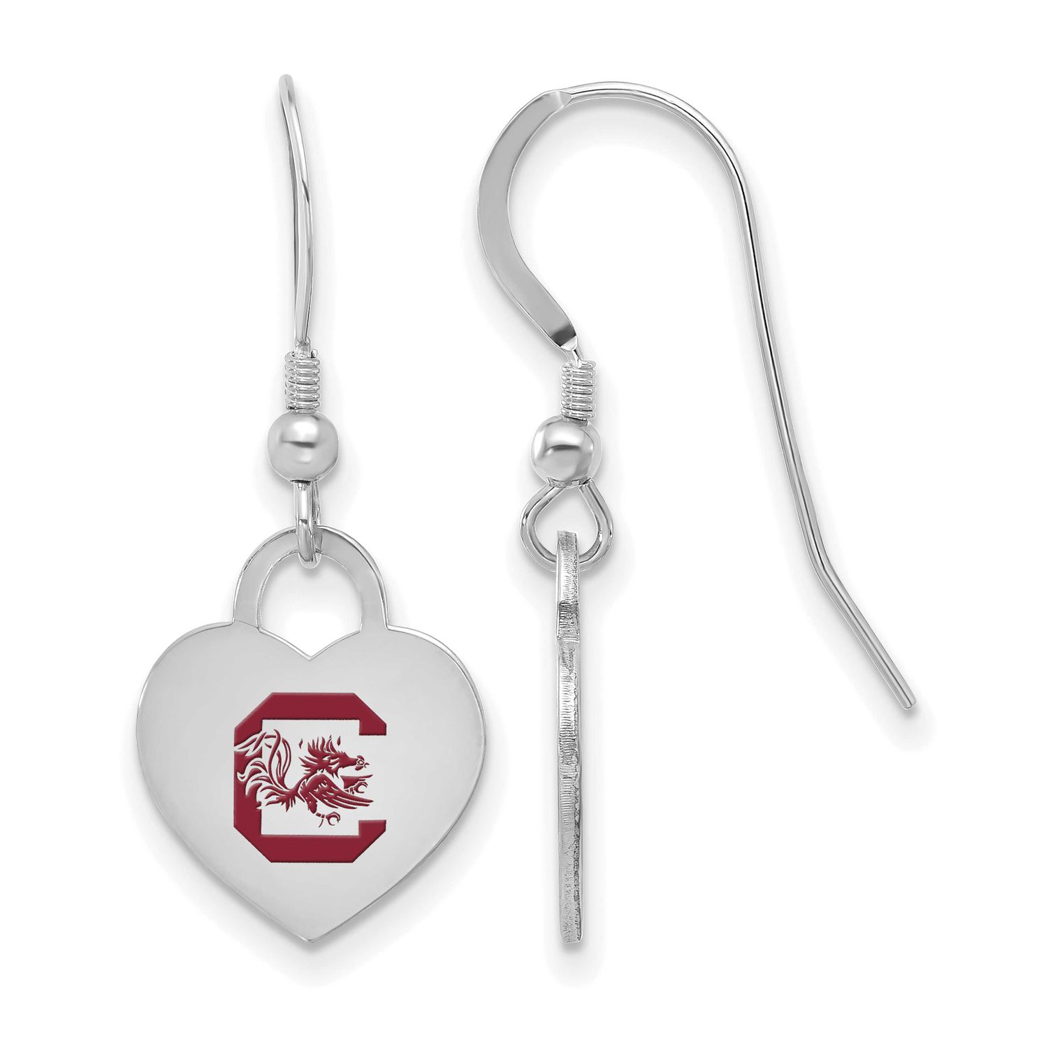 University of South Carolina Enamel Heart Pendant Sterling Silver Rhodium-plated SS129USO, UPC: 196…