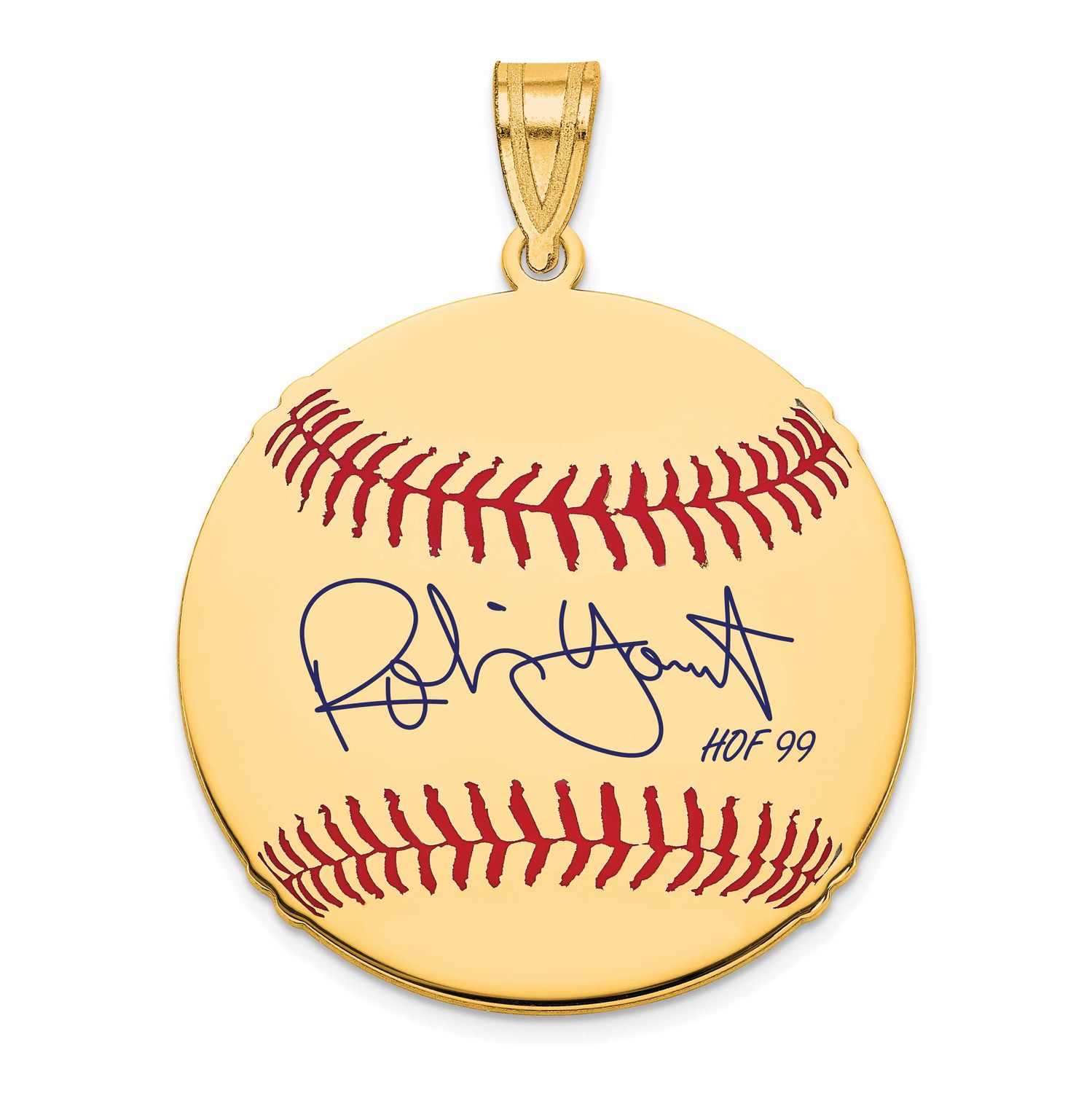 Robin Yount Hall of Fame Signature Medium Epoxy Baseball Pendant 14k Gold 4YHF10RY99, UPC: