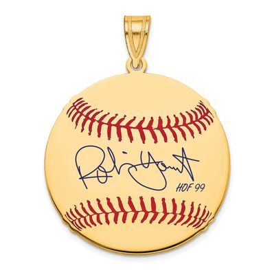 Robin Yount Hall of Fame Signature Medium Epoxy Baseball Pendant 14k Gold 4YHF10RY99, UPC: