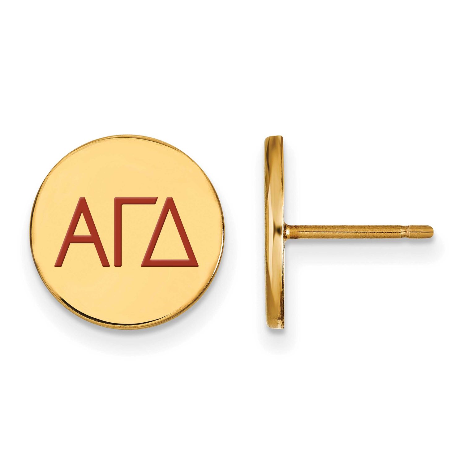 Alpha Gamma Delta Enameled Post Earrings Gold-plated Sterling Silver GP032AGD, UPC: 886774934822