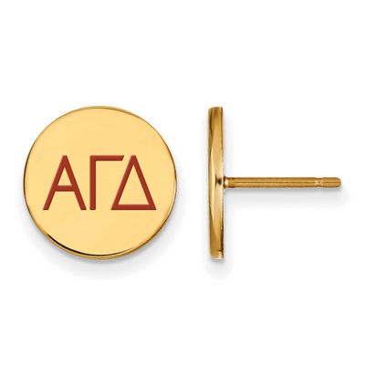 Alpha Gamma Delta Enameled Post Earrings Gold-plated Sterling Silver GP032AGD, UPC: 886774934822