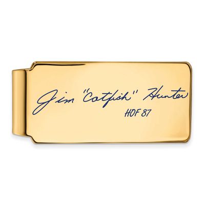 Catfish Hunter Hall of Fame Signature Epoxy Money Clip Gold-plated Sterling Silver GPHF04CH87, UPC:
