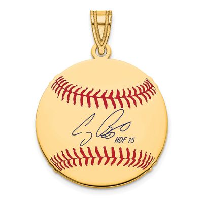 Craig Biggio Hall of Fame Signature Small Epoxy Baseball Pendant 10k Gold 1YHF11CB15, UPC: