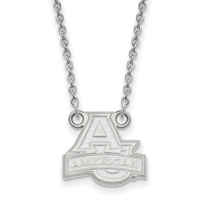 American University Small Pendant 18 Inch Necklace Sterling Silver Rhodium-plated SS002AMU-18, UPC:…