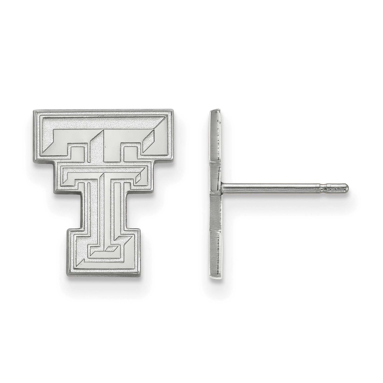 Texas Tech University T-T Small Post Earrings 14k White Gold 4W009TXT, UPC: 886774837048