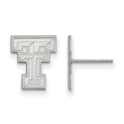 Texas Tech University T-T Small Post Earrings 14k White Gold 4W009TXT, UPC: 886774837048