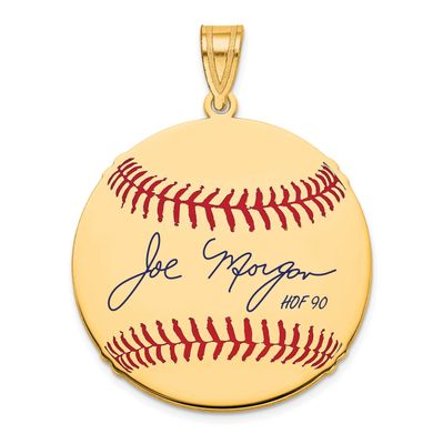 Joe Morgan Hall of Fame Signature Medium Epoxy Baseball Pendant Gold-plated Sterling Silver GPHF10J…
