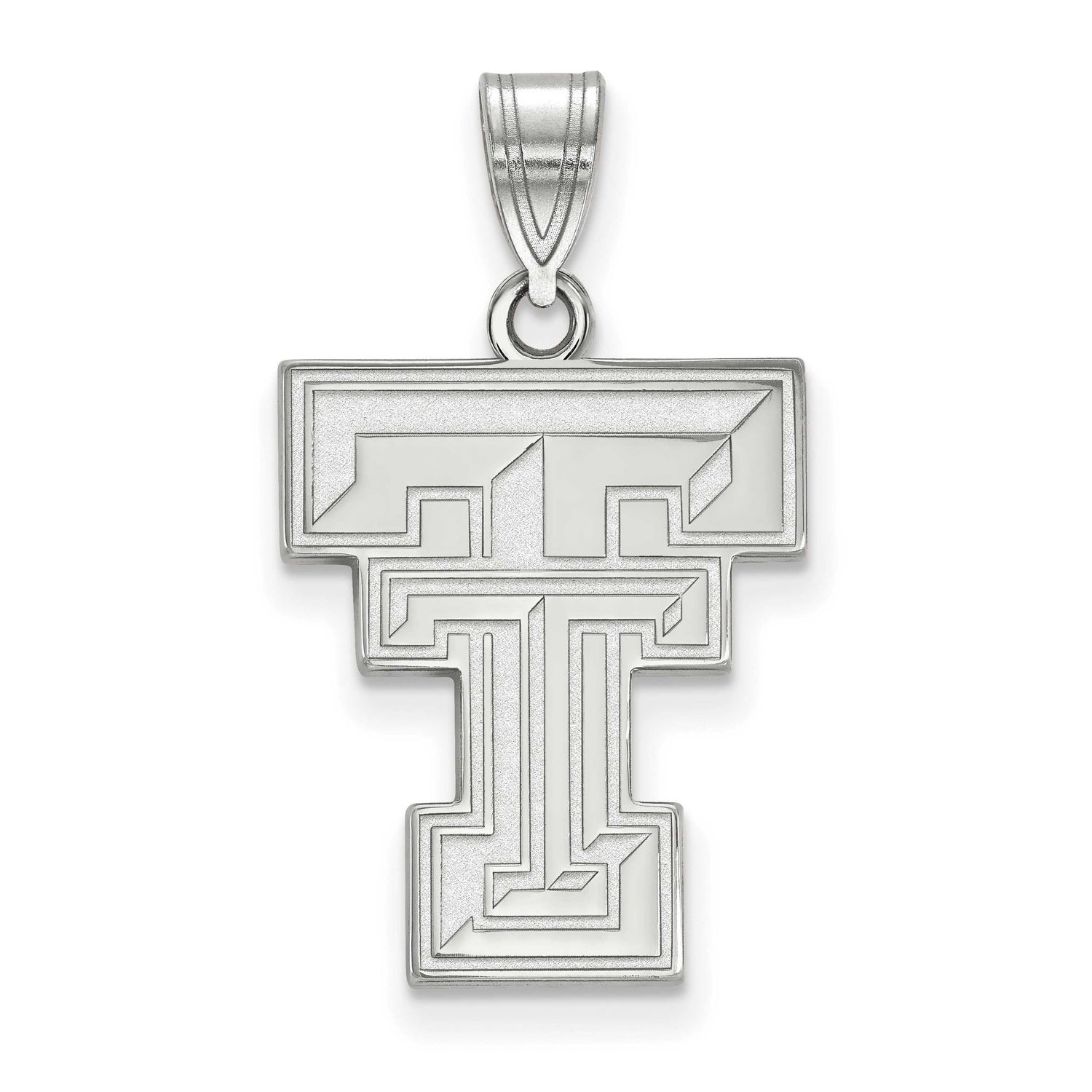 Texas Tech University T-T Large Pendant 10k White Gold 1W004TXT, UPC: 886774772639