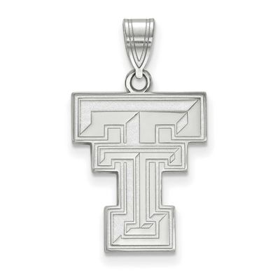 Texas Tech University T-T Large Pendant Sterling Silver Rhodium-plated SS004TXT, UPC: 886774701158