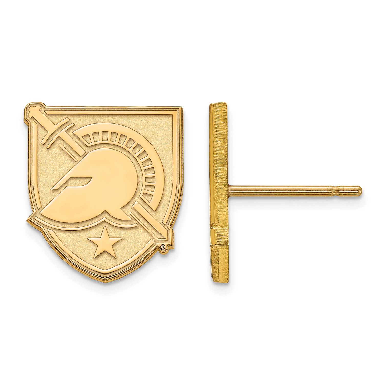 U.S. Military Academy Letter A Small Post Earrings Gold-plated Sterling Silver GP008USMA, UPC: 8867…