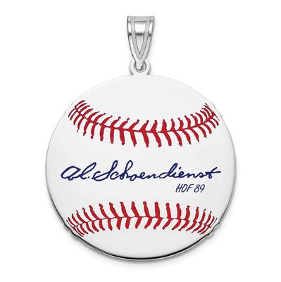 Red Schoendienst Hall of Fame Signature Medium Epoxy Baseball Pendant Sterling Silver SSHF10RS89, U…