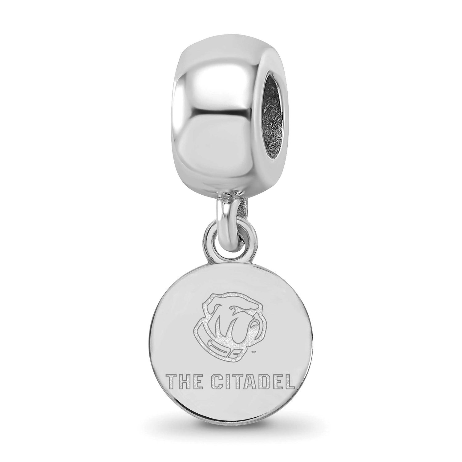 The Citadel Extra Small Dangle Bead Charm Sterling Silver Rhodium-plated SS025TCI, UPC: 886774701479