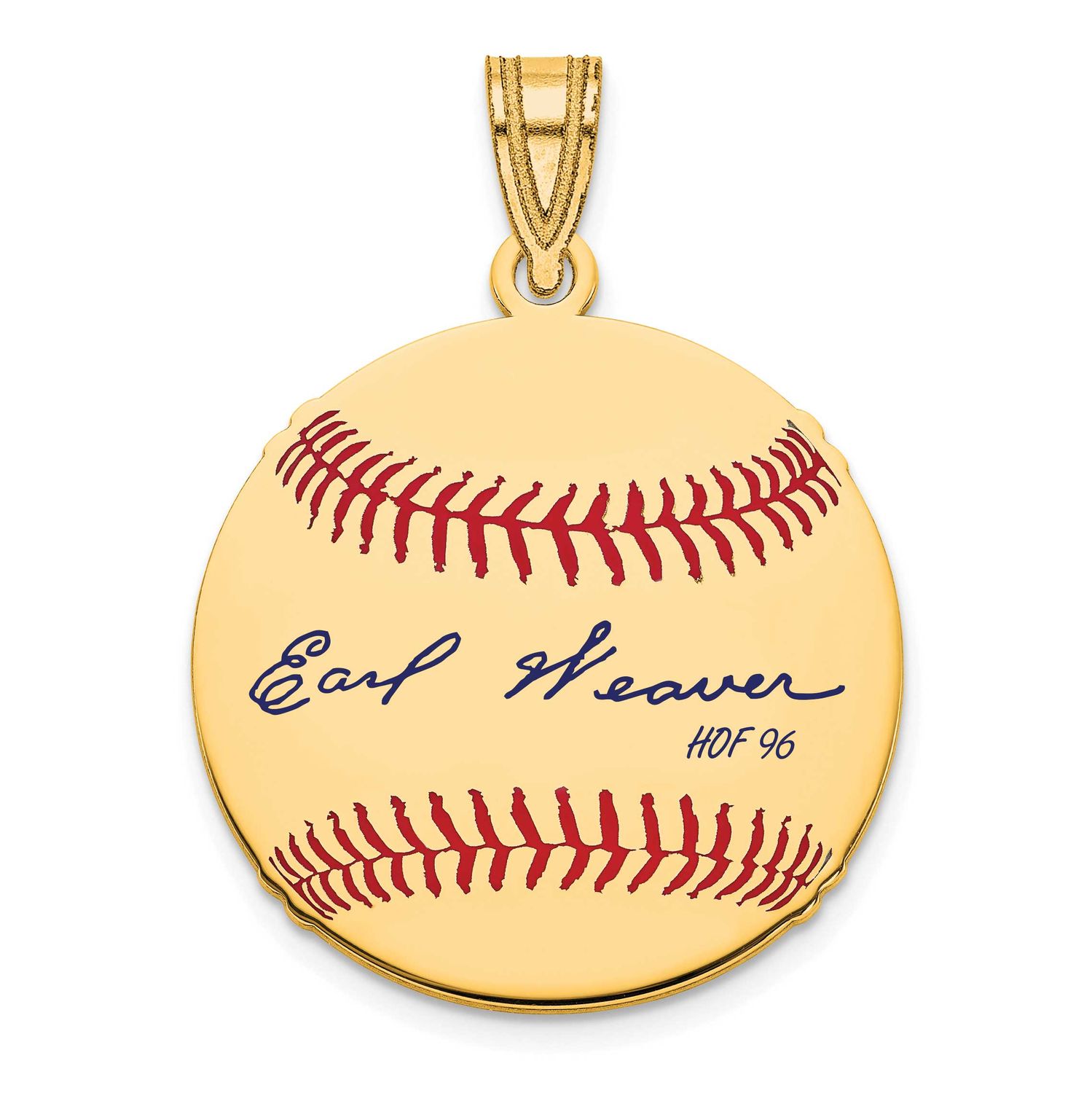 Earl Weaver Hall of Fame Signature Small Epoxy Baseball Pendant 14k Gold 4YHF11EW96, UPC: