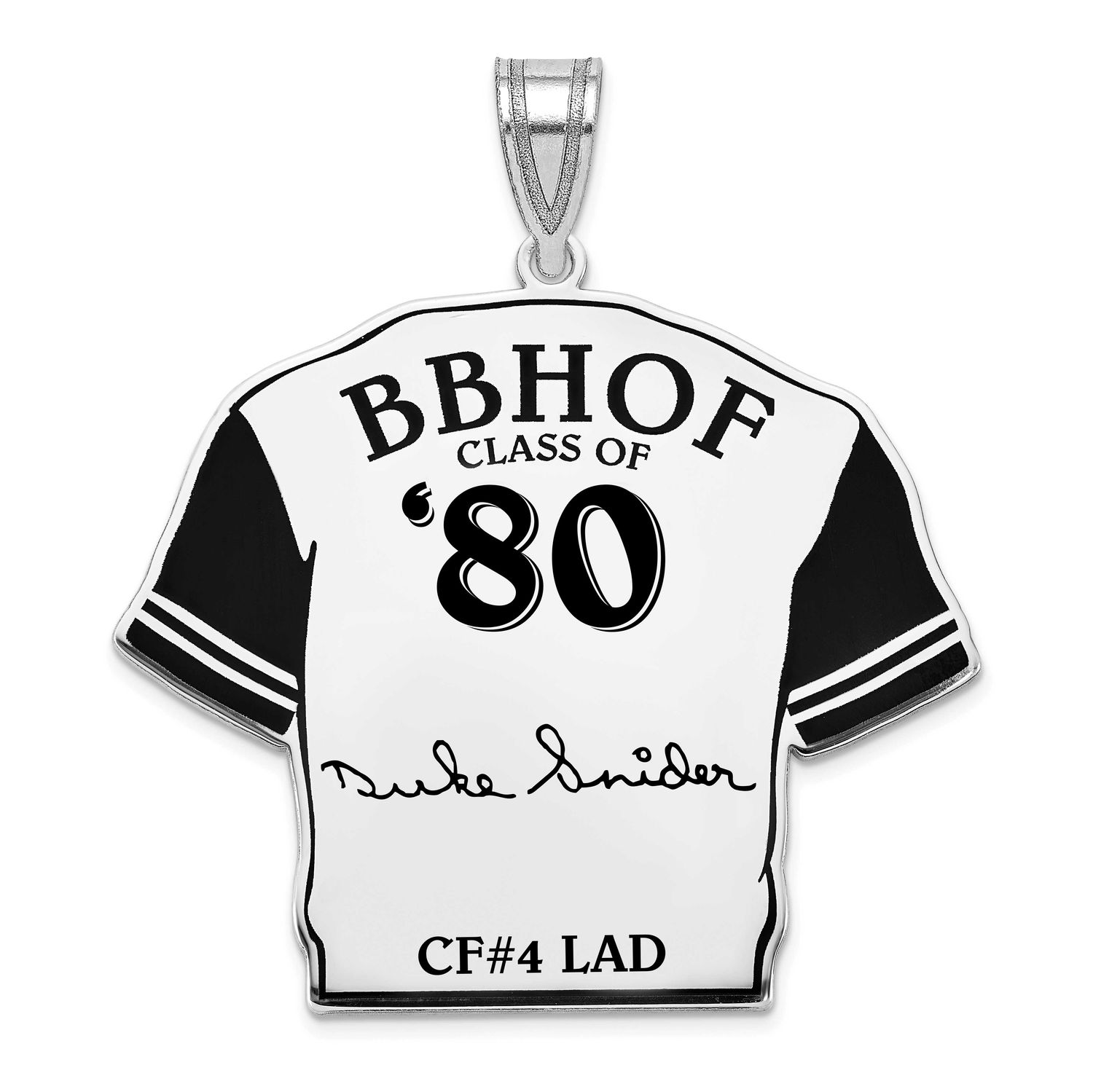 Duke Snider Hall of Fame Signature Epoxy Jersey Pendant Sterling Silver SSHF01DS80, UPC: