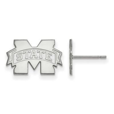 Mississippi State University Extra Small Post Earrings 10k White Gold 1W008MSS, UPC: 886774776415
