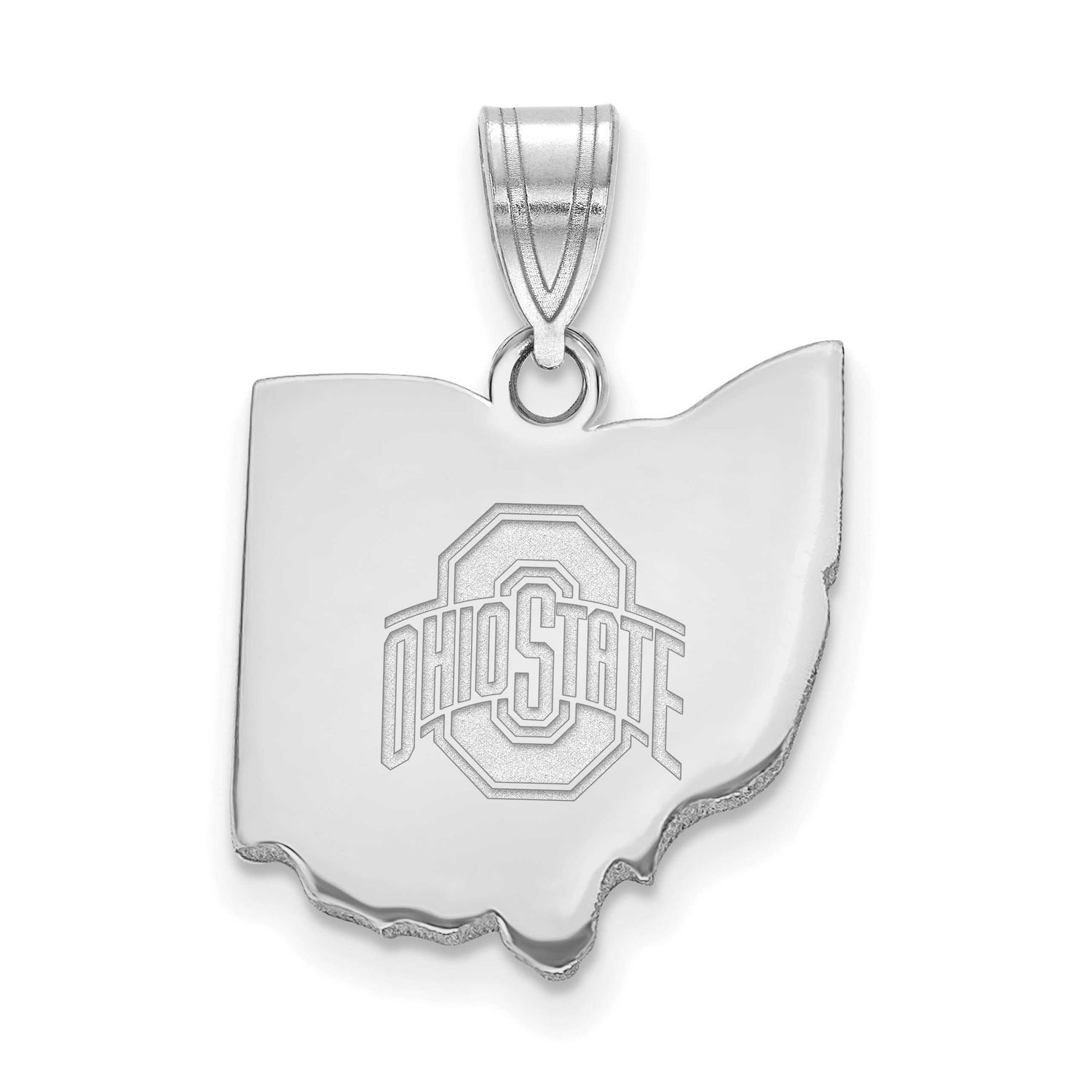 The Ohio State University State Pendant Sterling Silver Rhodium-plated SS130OSU, UPC: 196904187111