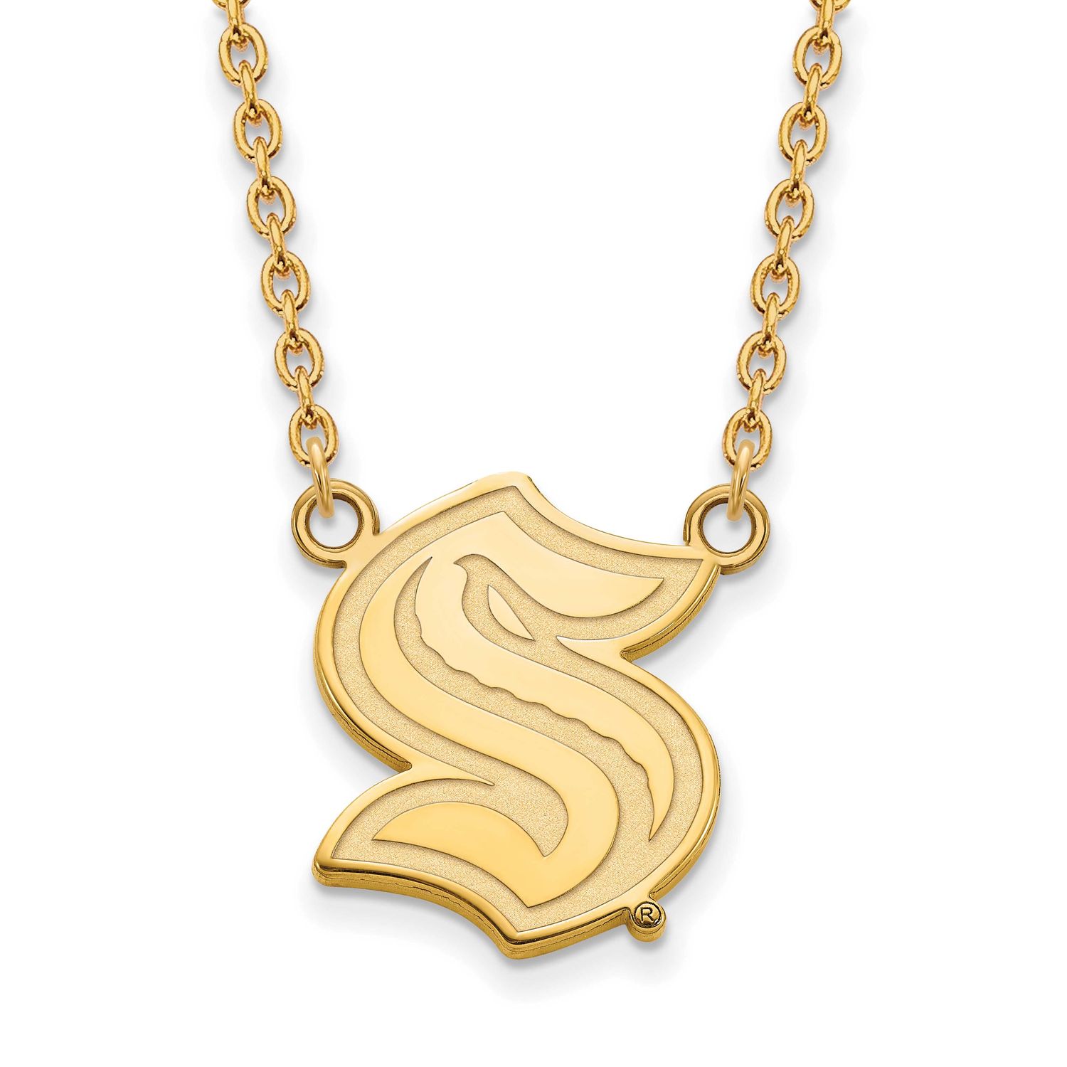 NHL Seattle Kraken Large Pendant Necklace 14k Gold 4Y016KRA-18, UPC: 196904335383