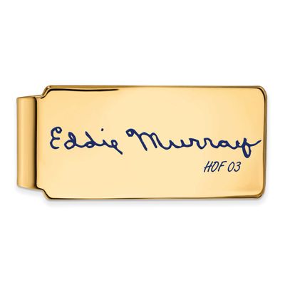 Eddie Murray Hall of Fame Signature Epoxy Money Clip Gold-plated Sterling Silver GPHF04EM03, UPC: