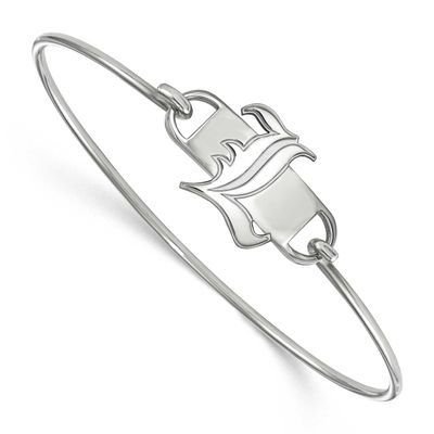University of Louisville Letter L Small Center 7 Inch Wire Bangle Sterling Silver Rhodium-plated SS…