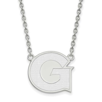Georgetown University Letter G Large Pendant 18 Inch Necklace 14k White Gold 4W008GC-18, UPC: 88677…