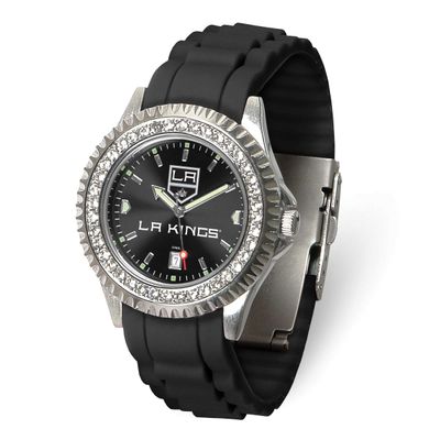NHL Los Angeles Kings Ladies Sparkle Crystal Bezel Silicone Strap Quartz Watch with Date Gametime X…