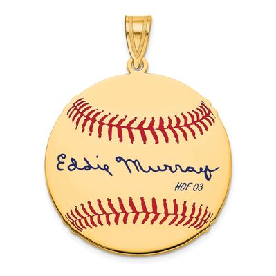 Eddie Murray Hall of Fame Signature Medium Epoxy Baseball Pendant 14k Gold 4YHF10EM03, UPC: