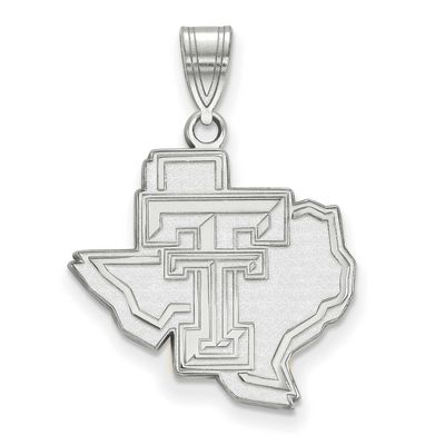 Texas Tech University State Outline Large Pendant 14k White Gold 4W046TXT, UPC: 886774849638