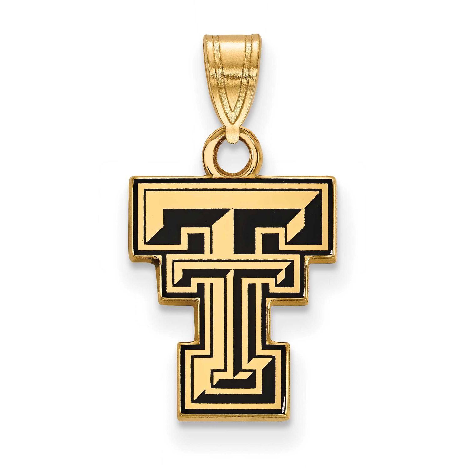 Texas Tech University T-T Small Enameled Pendant Gold-plated Sterling Silver GP031TXT, UPC: 8867749…