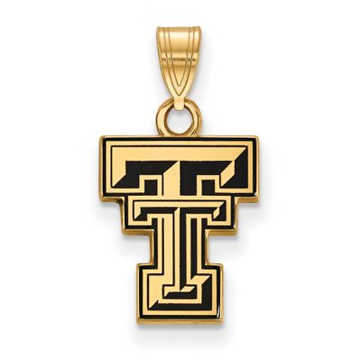Texas Tech University T-T Small Enameled Pendant Gold-plated Sterling Silver GP031TXT, UPC: 8867749…
