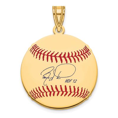 Barry Larkin Hall of Fame Signature Small Epoxy Baseball Pendant 10k Gold 1YHF11BL12, UPC: