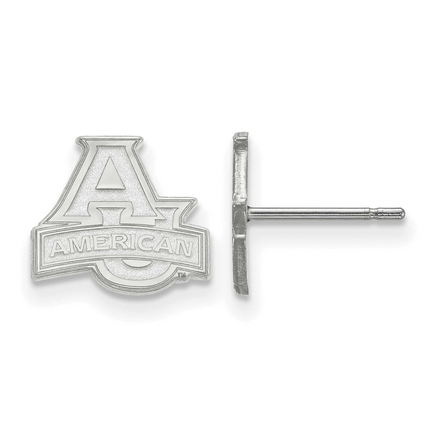 American University Extra Small Post Earrings Sterling Silver Rhodium-plated SS001AMU, UPC: 1911010…