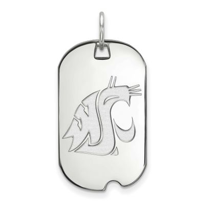 Washington State University Cougar Small Dog Tag Pendant Sterling Silver Rhodium-plated SS020WAS, U…