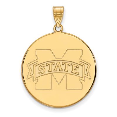 Mississippi State University Extra Large Disc Pendant Gold-plated Sterling Silver GP073MSS, UPC: 88…
