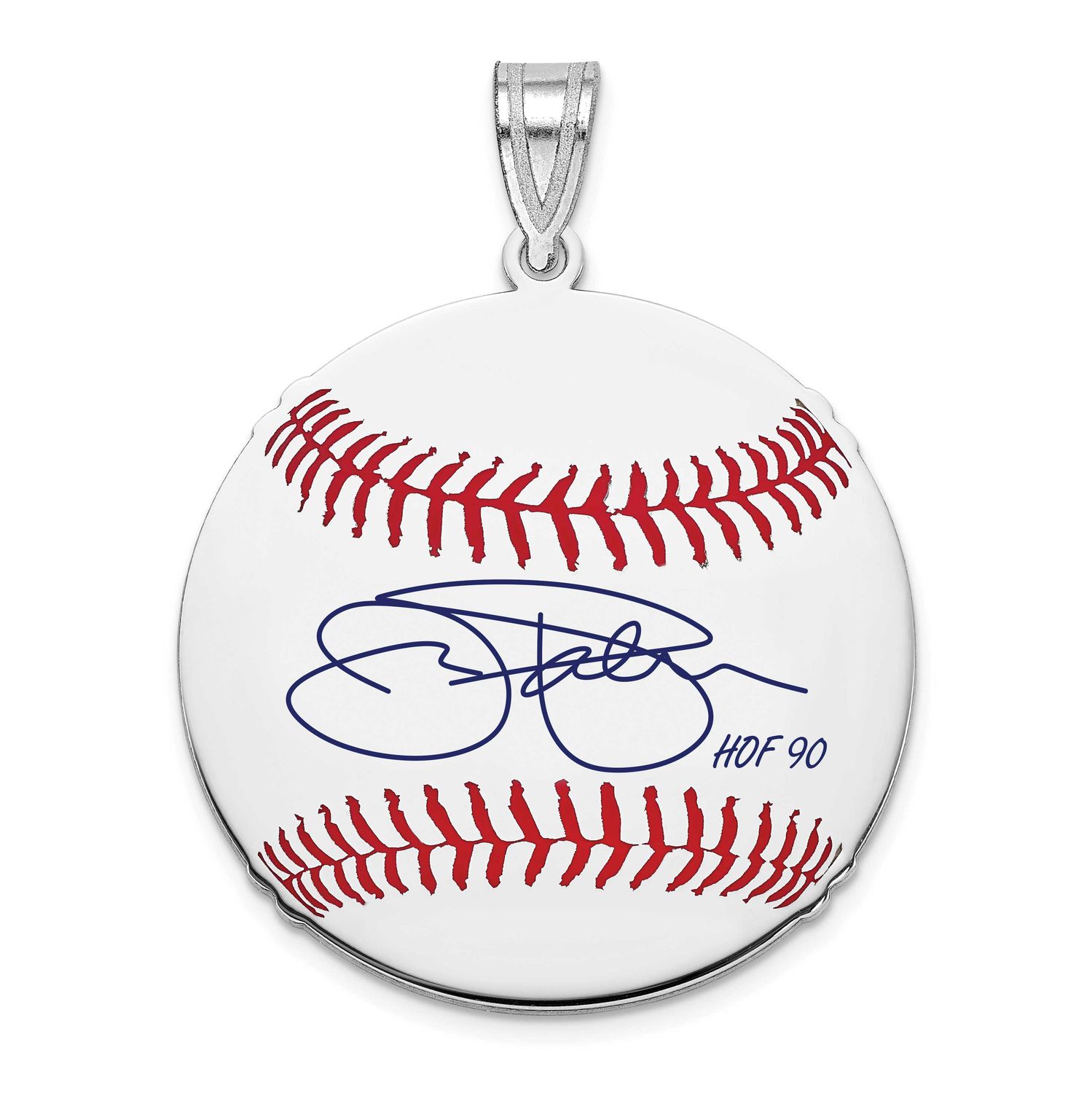 Jim Palmer Hall of Fame Signature Medium Epoxy Baseball Pendant Sterling Silver SSHF10JP90, UPC: