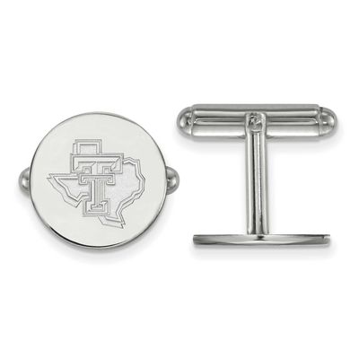 Texas Tech University State Outline Cufflinks Sterling Silver Rhodium-plated SS052TXT, UPC: 8867747…