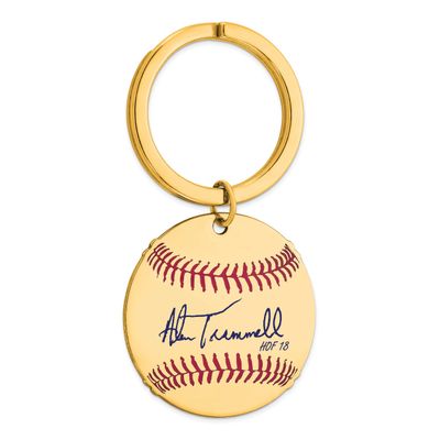 Alan Trammell Hall of Fame Signature Epoxy Baseball Keychain Gold-plated Sterling Silver GPHF03AT18…