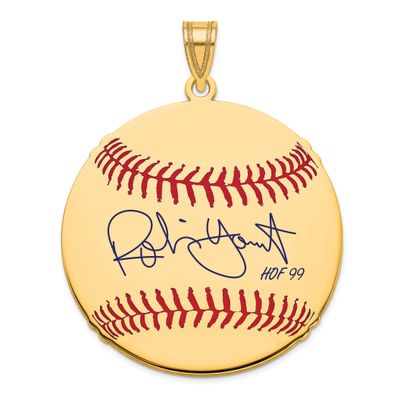 Robin Yount Hall of Fame Signature Large Epoxy Baseball Pendant 10k Gold 1YHF02RY99, UPC:
