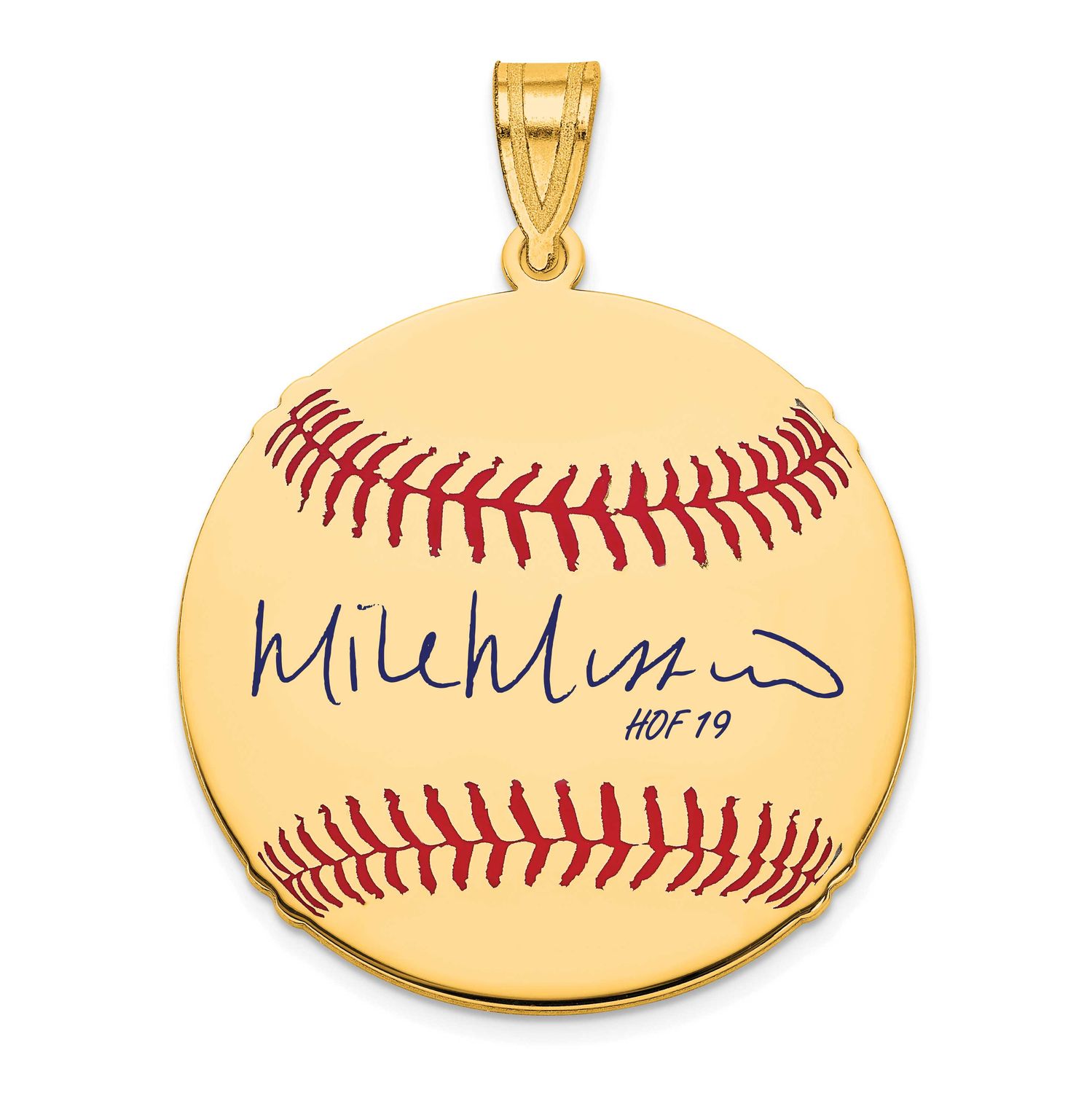 Mike Mussina Hall of Fame Signature Medium Epoxy Baseball Pendant 10k Gold 1YHF10MM19, UPC: