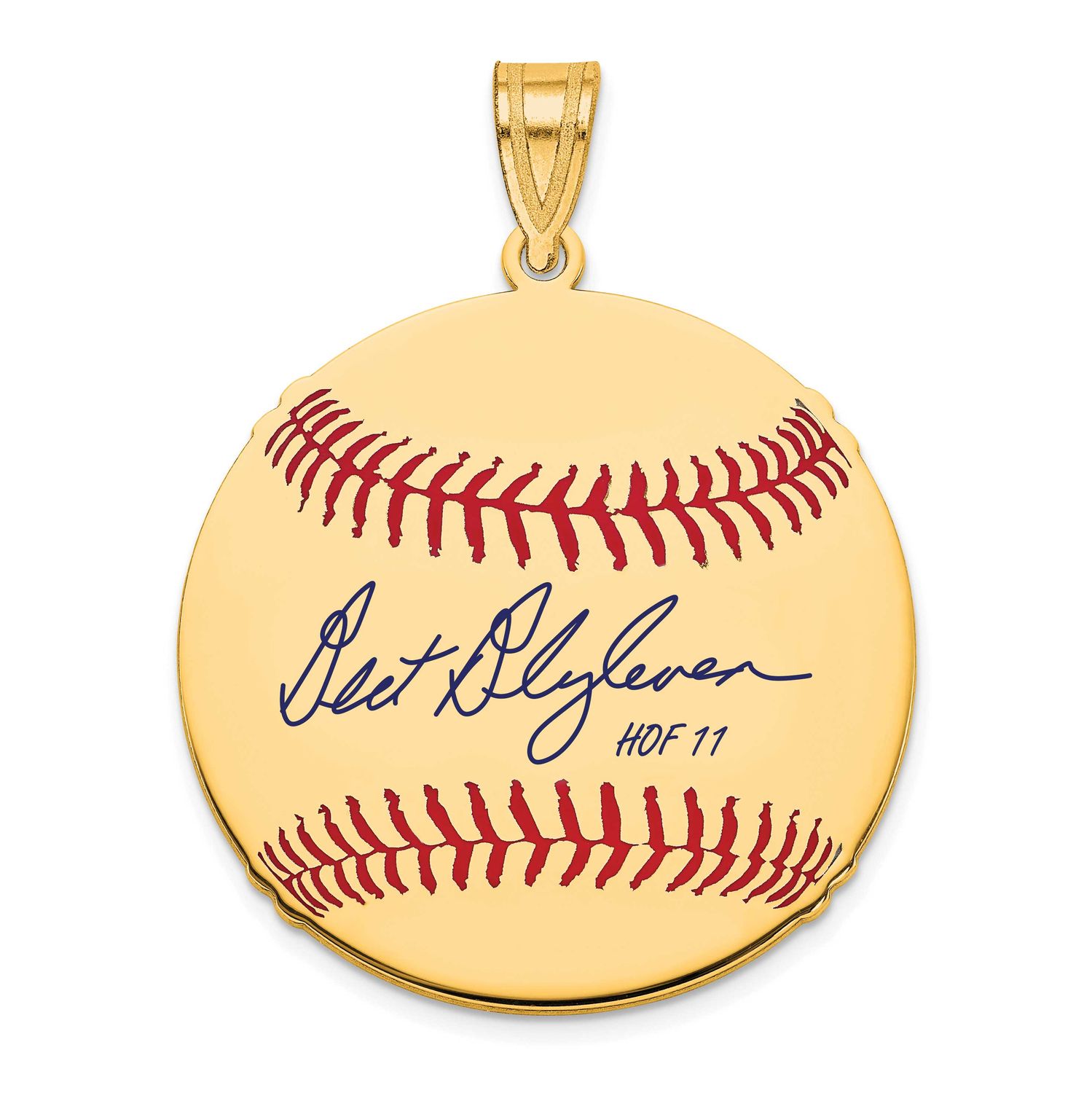 Bert Blyleven Hall of Fame Signature Medium Epoxy Baseball Pendant Gold-plated Sterling Silver GPHF…