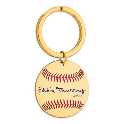 Eddie Murray Hall of Fame Signature Epoxy Baseball Keychain Gold-plated Sterling Silver GPHF03EM03,…