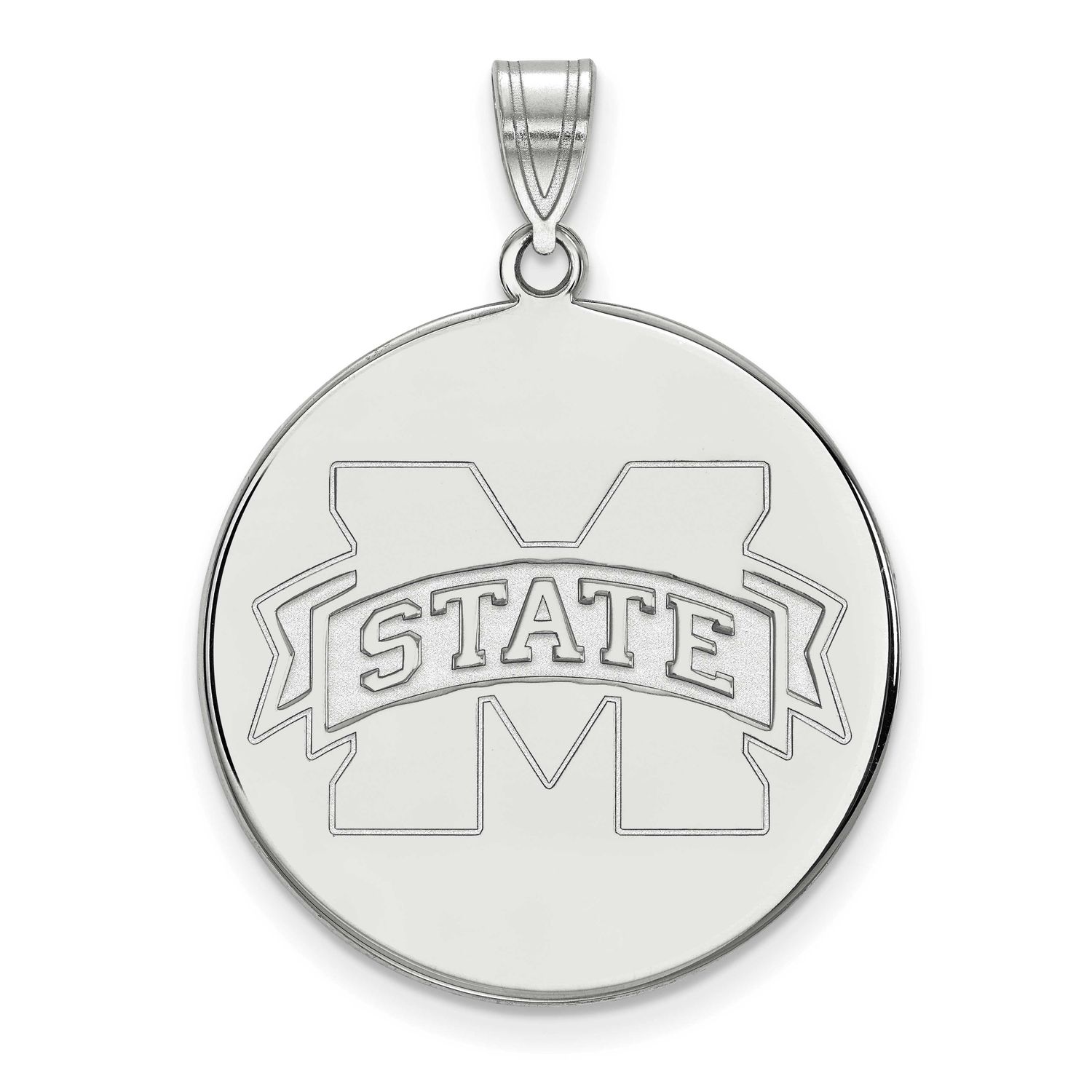 Mississippi State University Extra Large Disc Pendant 14k White Gold 4W073MSS, UPC: 886774854342