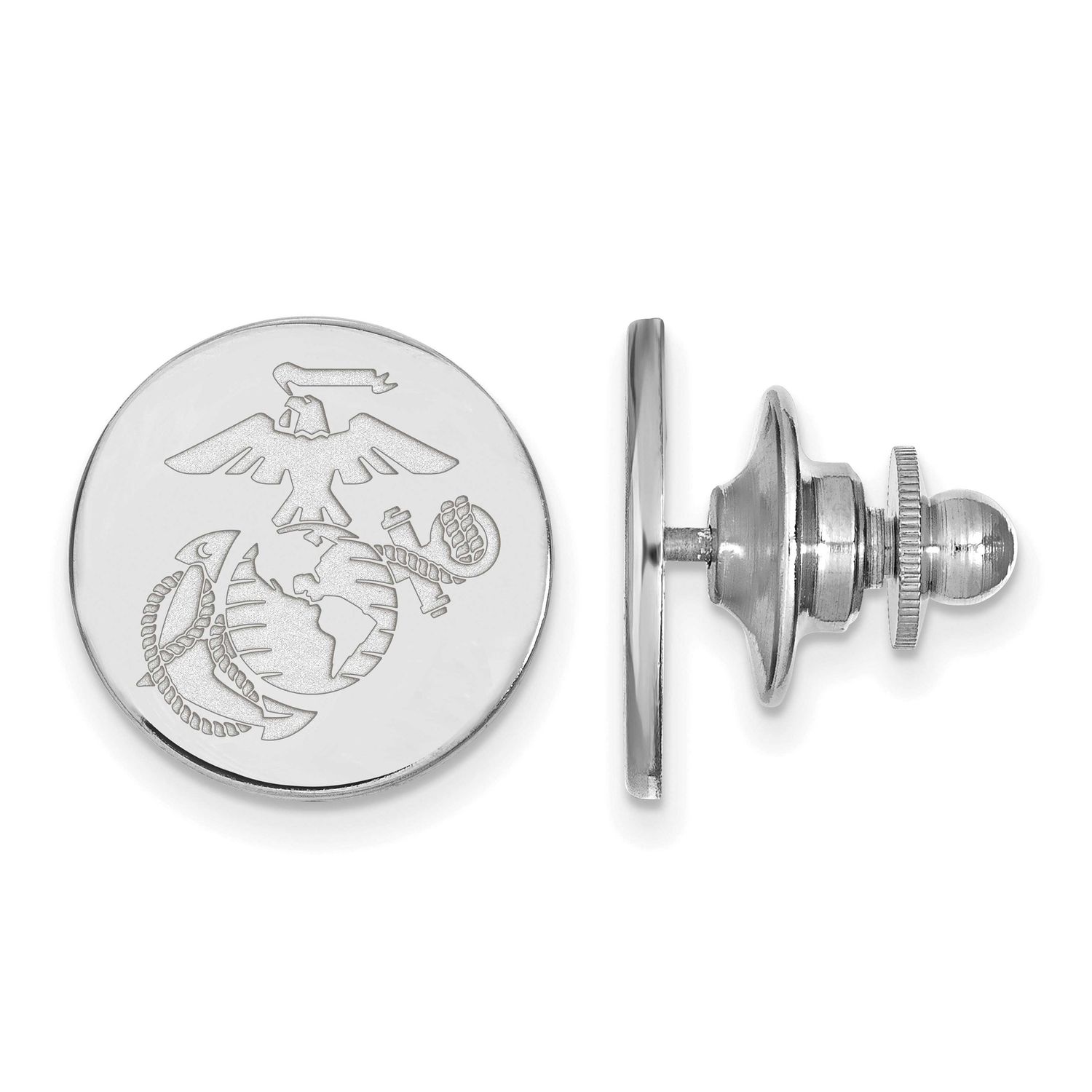 U.S. Marine Corps Disc Lapel Pin 14k White Gold 4W010USMC, UPC: 191101485329
