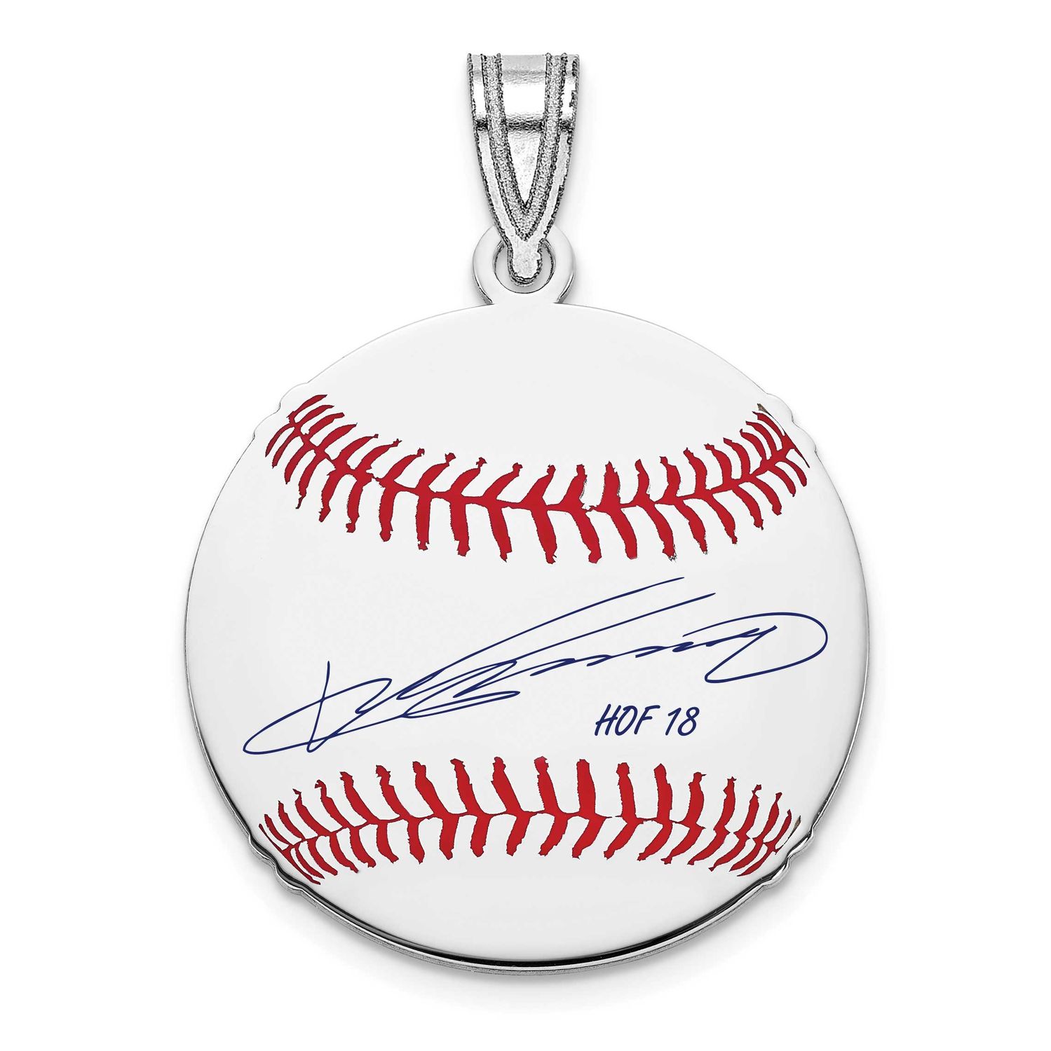 Vladimir Guerrero Hall of Fame Signature Small Epoxy Baseball Pendant Sterling Silver SSHF11VG18, U…