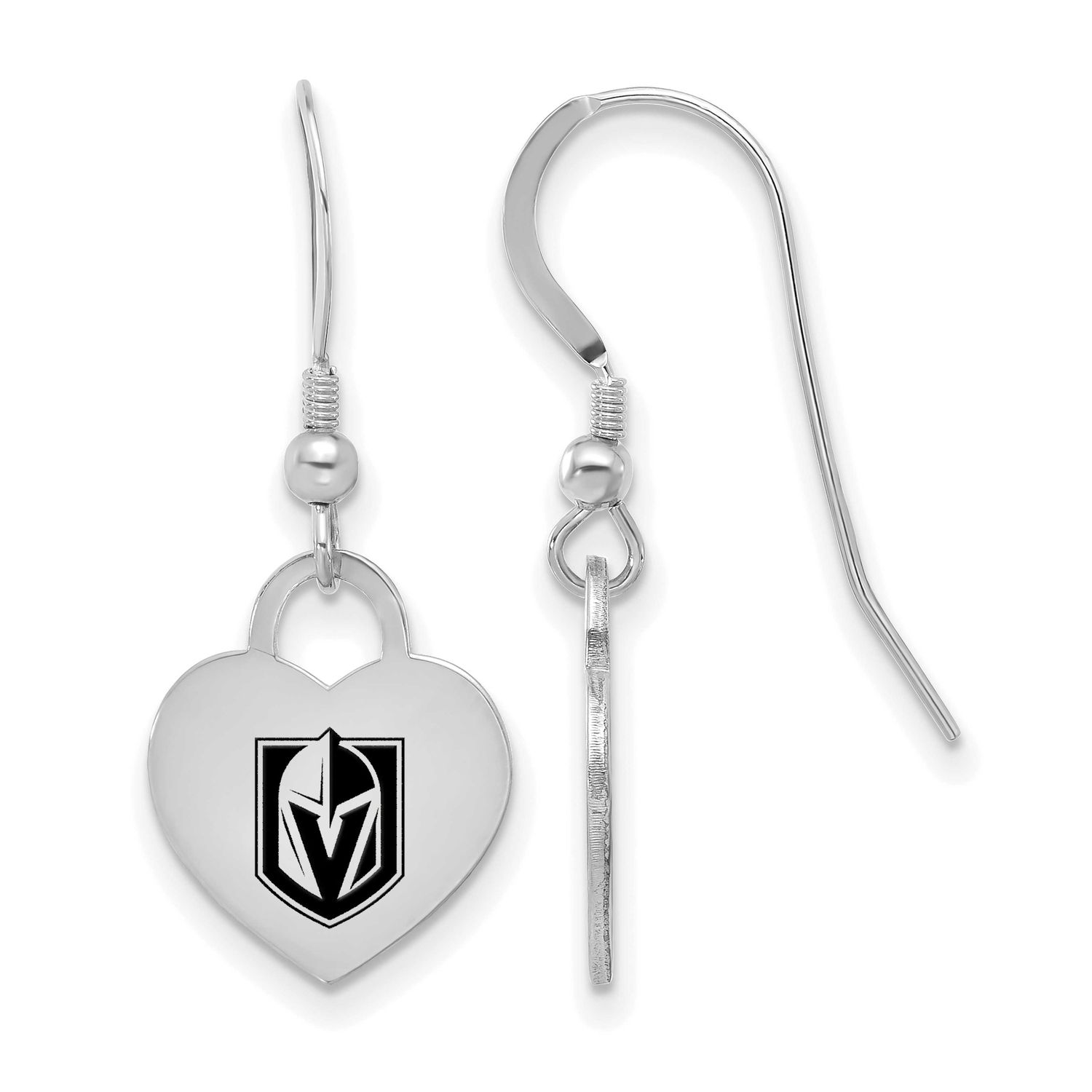NHL Vegas Golden Knights Enamel Dangle Earrings Sterling Silver Rhodium-plated SS129VGK, UPC: 19690…