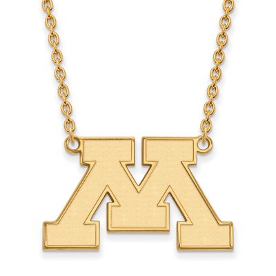University of Minnesota Letter M Large Pendant 18 Inch Necklace 14k Gold 4Y012UMN-18, UPC: 88677487…