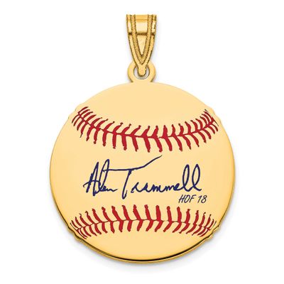 Alan Trammell Hall of Fame Signature Small Epoxy Baseball Pendant 14k Gold 4YHF11AT18, UPC: