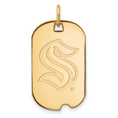 NHL Seattle Kraken Small Dog Tag Pendant 10k Gold 1Y024KRA, UPC: 196904334706